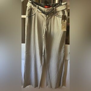 Cartonnier Black and White Striped Women's Trousers
